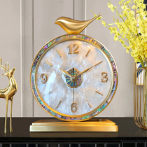 Light Extravagant Bell Desktop Home Clock Swing Piece Living Room Placing Sitting Bell High-end Atmospheric Silent Bench Clock Desktop Pendulum Clock