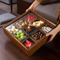 Nine Palace Lattice Nut Containing Box Chinese Solid Wood 2023 New High-end Dry Fruit Box Candy Snacks Tea Table Fruit Tray