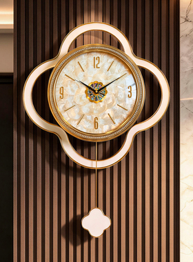 现代轻奢贝壳挂钟高端高级感大气