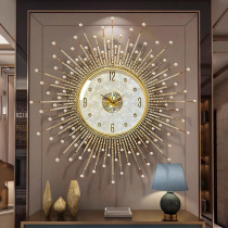 Light extravagant shell hanging bell 2023 new living room creative timepiece Fancy Atmosphere Eurostyle Restaurant Decoration Hanging Wall Clock