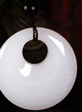 天然白玉平安扣吊坠 白玉平安扣吊坠毛衣链 包邮