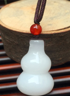 天然白玉葫芦吊坠 和田玉福禄吊坠挂件 白玉小葫芦玉吊坠