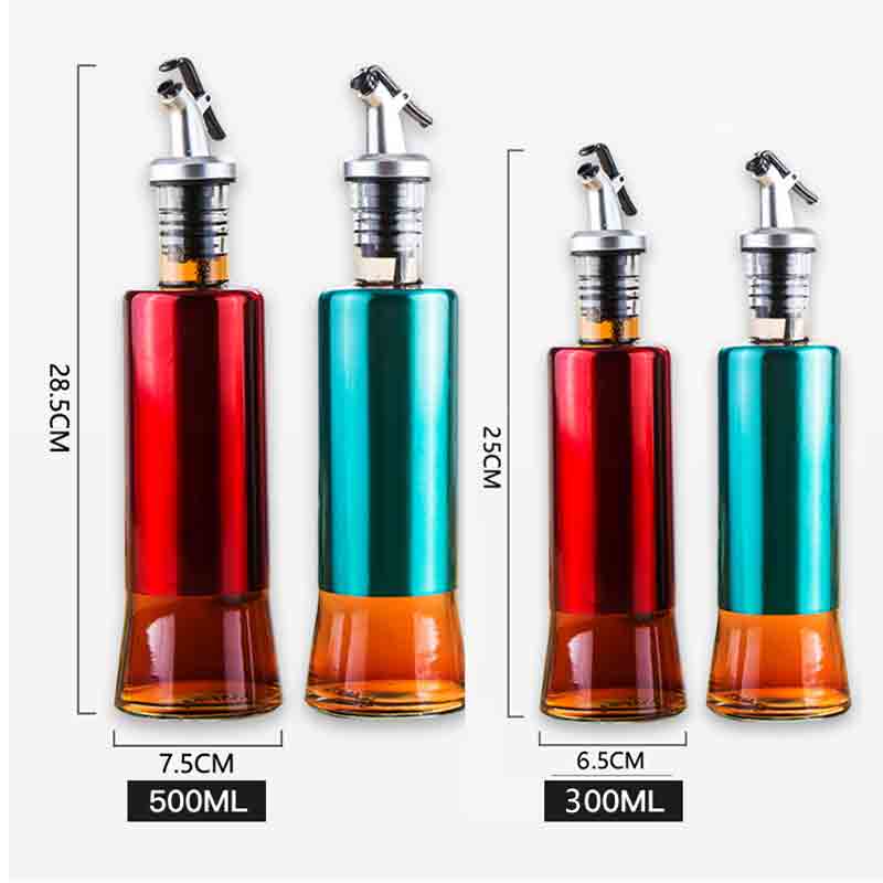 coowell玻璃油壶家用香油瓶厨房不锈钢商用酱油醋调料瓶套装 - 图3