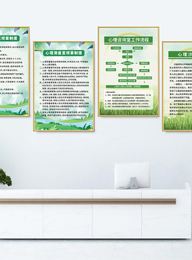 心理咨询室挂图布置心理辅导挂画沙盘室管理制度格言文化装饰海报