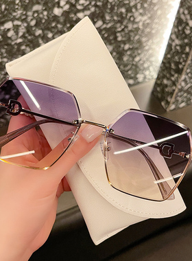 新款渐变色无框墨镜女士可配近视