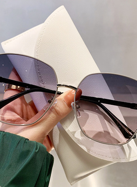 圆框墨镜女高级感大脸显脸小