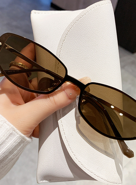 新潮现代遮阳猫眼墨镜女高级感黑色太阳镜防晒防紫外线显脸小简约