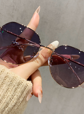 墨镜女款防紫外线大脸显瘦偏光太阳眼镜复古圆框遮阳眼镜框