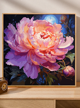 治愈唯美牡丹diy数字油画