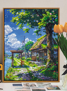 马嘉祺同款宫崎骏的夏天数字油画