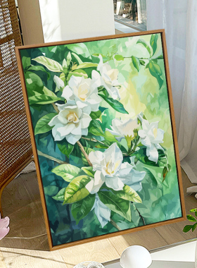 治愈栀子花diy数字油画