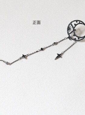 单只图腾月亮银针潮女流苏耳环