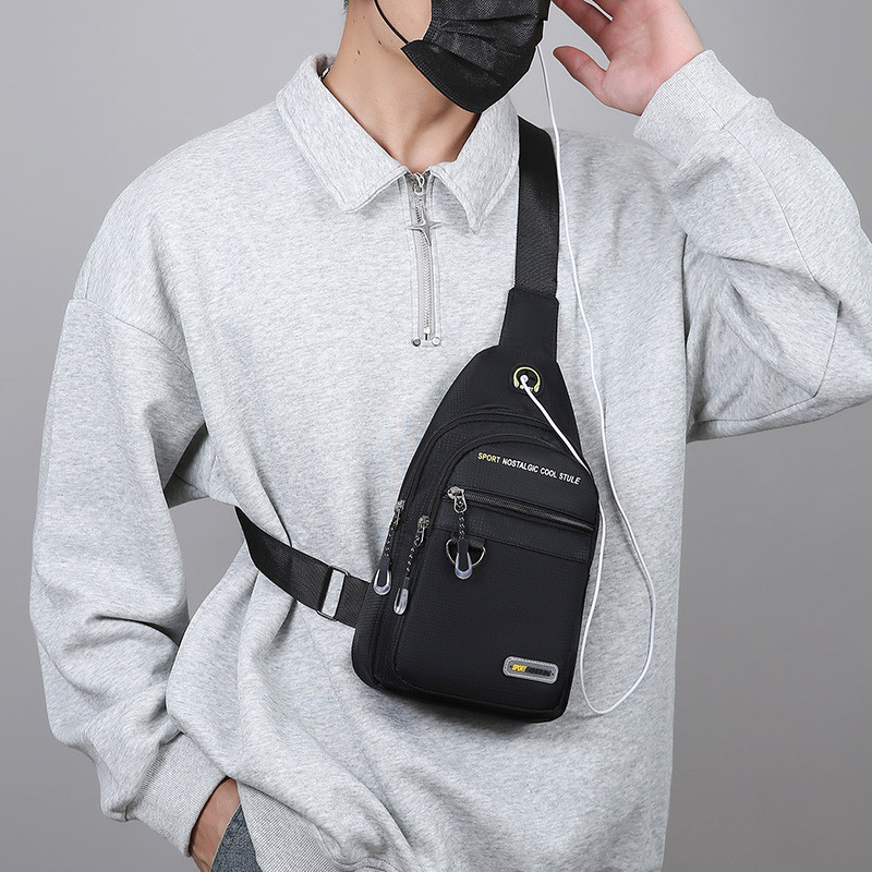 胸包男款休闲胸前包单肩小背包牛津布斜挎包男包旅游包男士手机包,淘宝优惠券,粉丝福利购,淘宝优惠卷