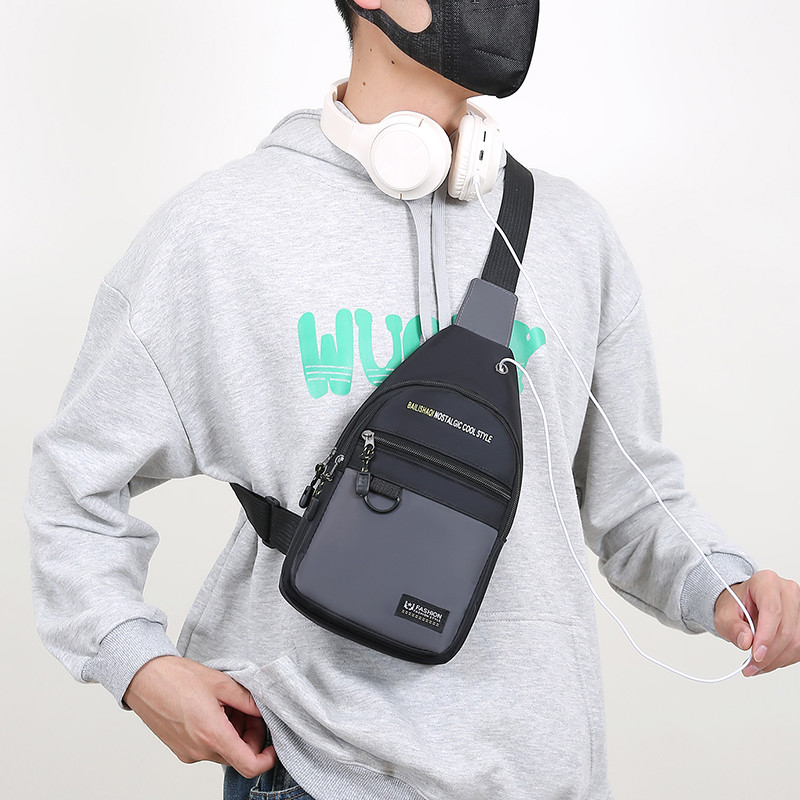 胸包男士2026新款休闲斜跨包牛津布胸前斜背包百搭旅游单肩斜挎包,淘宝优惠券,粉丝福利购,淘宝优惠卷