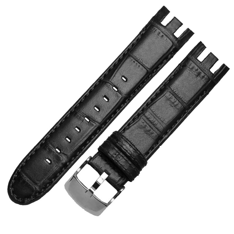 适配斯沃琪牛皮yrs403 401系列表带 奢鸥配件