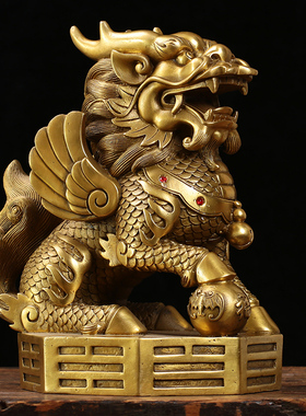 全铜招财镇宅麒麟一对厂家直销
