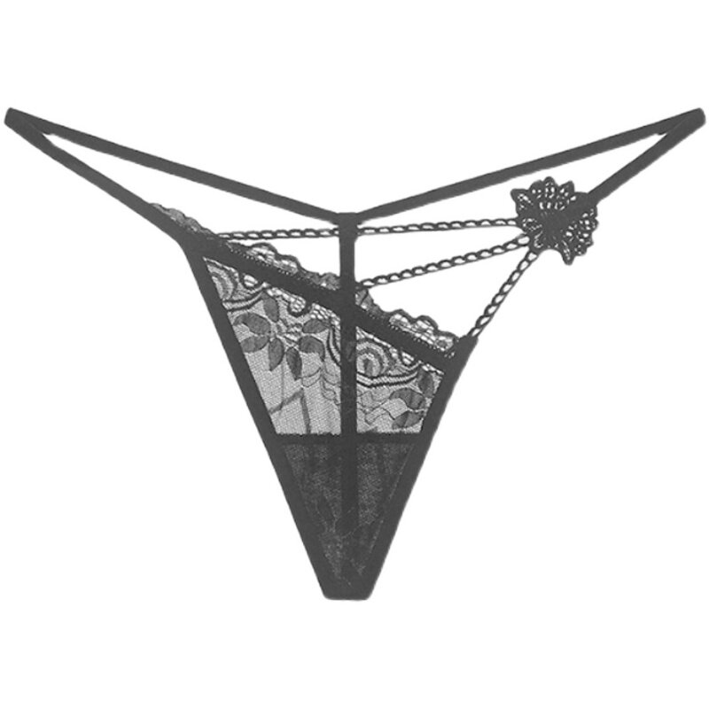 低腰蕾丝镂空丁字裤 性感少女范超薄内裤 刺绣欧美风女士内衣