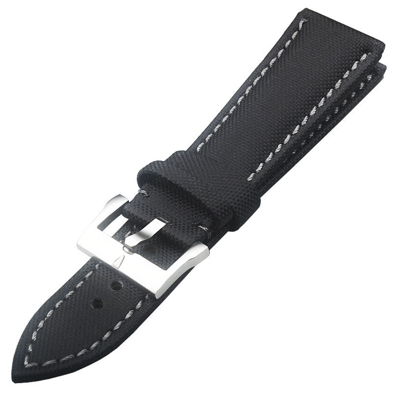 男士23mm黑色适配宝珀5000手表带 胜爱配件