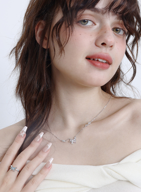 蝴蝶结纯银轻奢小众锁骨链