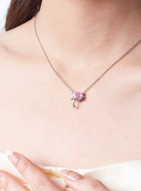 Kookiss【翩翩心语】蝴蝶结项链女轻奢小众设计S925纯银生日礼物