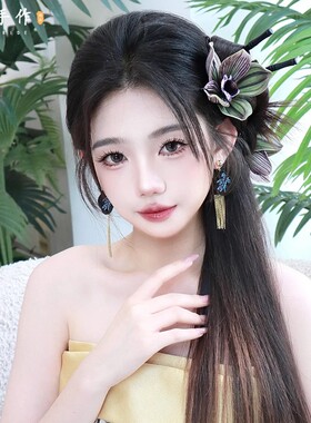 仿真玉兰花汉服头饰古风盘发簪高级感新中式秀禾服马面裙旗袍发饰