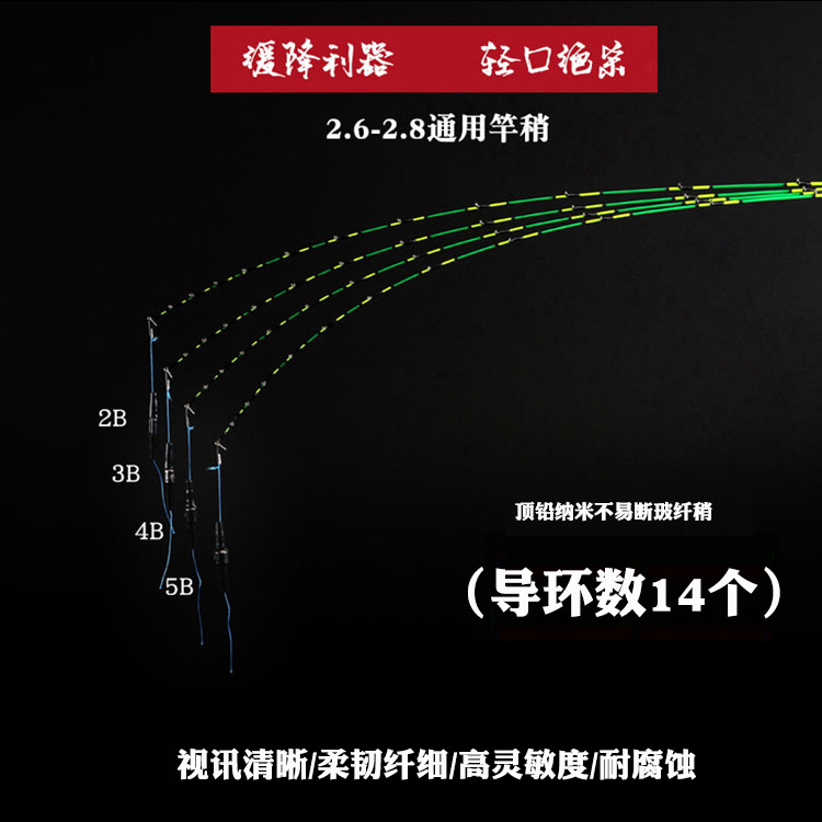 新款筏竿稍不易断玻纤杆稍筏竿竿梢筏钓竿软尾微铅伐竿稍配节 - 图0