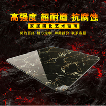 Marble tempered glass set with table surface table glass set for toughened tempered glass table