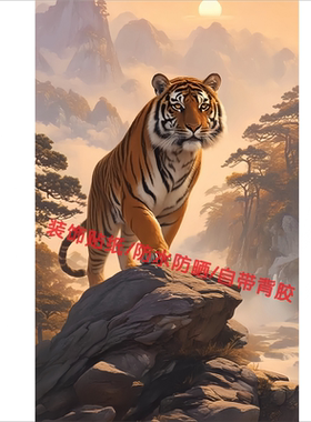 霸气老虎下山贴画虎啸丛林墙贴纸