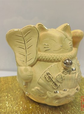 绒沙金 黄金摆件 开业庆典 家居摆件 招财猫 招财金猫电视柜动物