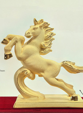 绒沙金礼品黄金摆件马到成功马上发财马到功成金银生肖工艺品饰品