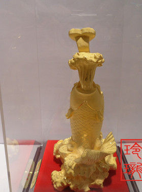 年年有余鱼摆放绒沙金金银招财