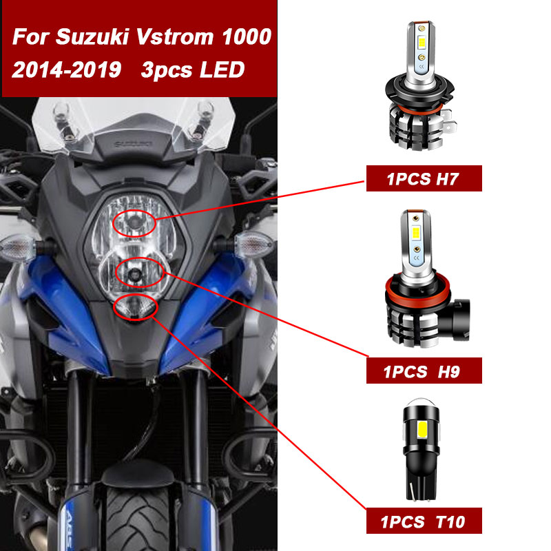 适用铃木Vstrom DL1000 改装LED大灯灯泡升级远近光直上无损解码 - 图0