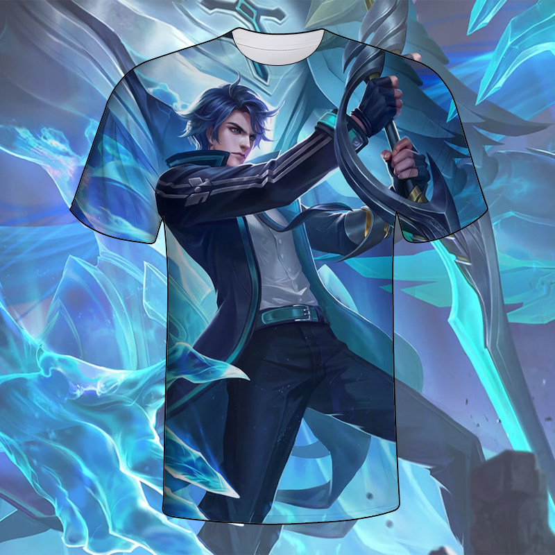 王者荣耀衣服2025新王者荣耀衣服3D印花短袖孙悟空地狱火T恤夏男中学生青少年