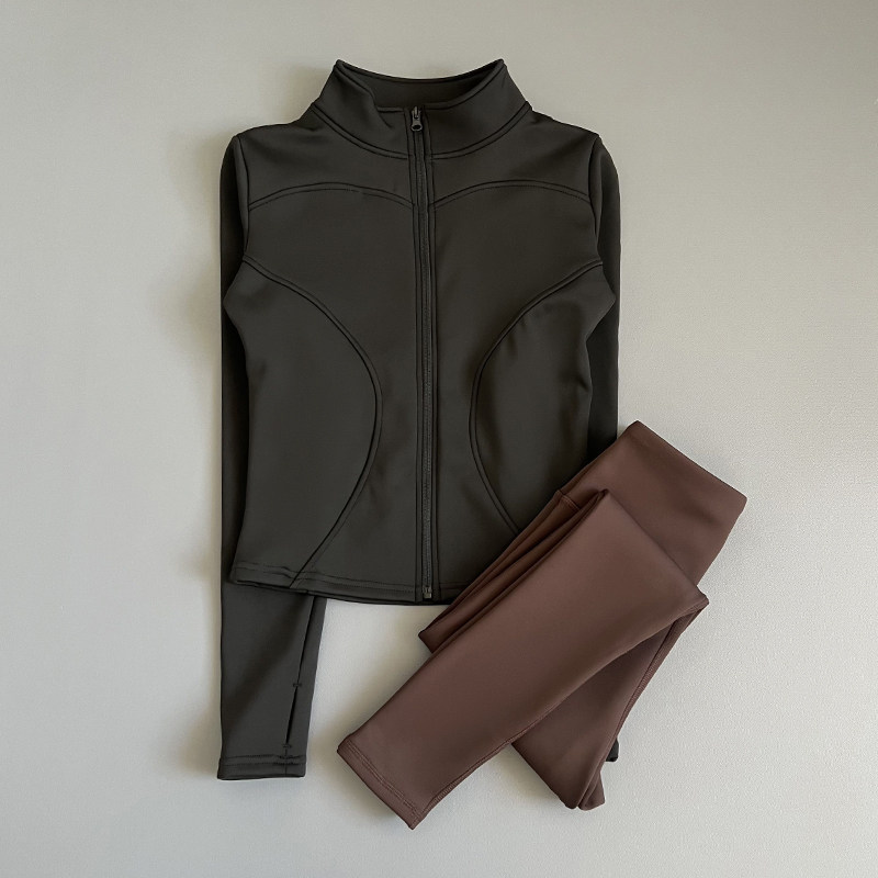 加绒瑜伽套装女款秋冬显瘦加厚外套紧身速干衣专业健身跑步运动服,淘宝优惠券,粉丝福利购,淘宝优惠卷