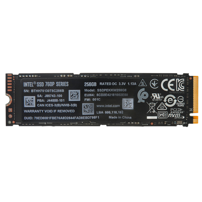 INTEL/英特尔760P 256G 笔记本固态硬盘M.2 NVME PCIE 台式 SSD - 图1