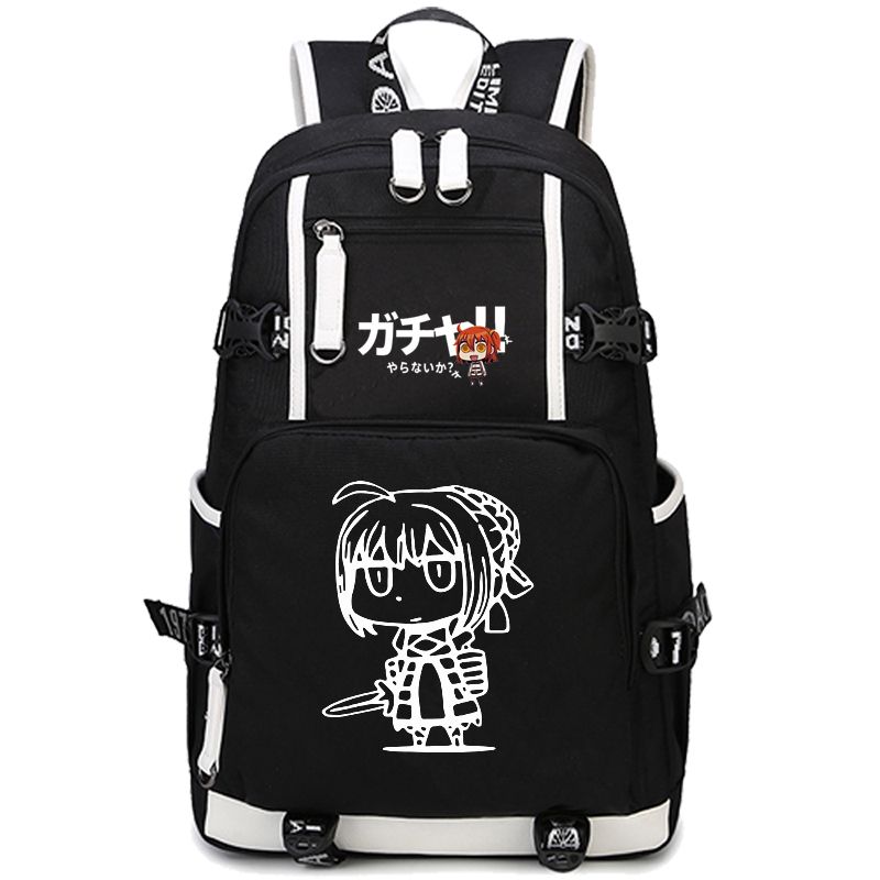 2024fate周边贞德saber男女时尚简约双肩背包动漫FGO咕哒子学生书 - 图0