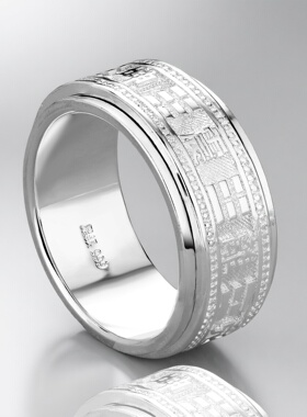 999纯银道家八卦护身旋转戒指