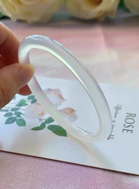 2026冰种白玉髓手镯女款细古风少女荔枝冻玛瑙叮当镯和田玉镯子礼