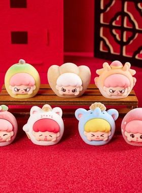 2026卡通创意福气嘟崽盲袋萌粒公仔迷你 潮玩手办树脂摆件男女孩