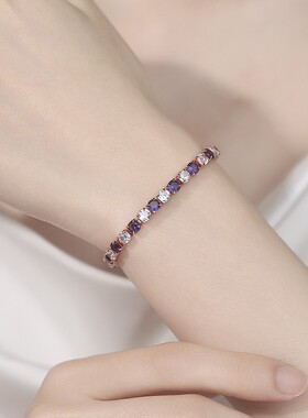 2026亚马逊跨境电商圆形4mm紫白色手链女士时尚流行ins风厂家直销