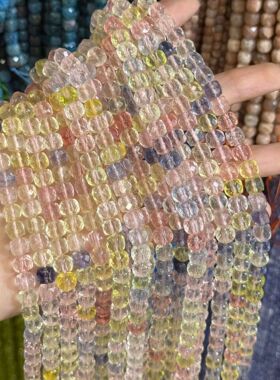 20265mm/8mm优化马卡龙色彩托帕石方糖散珠半成品DIY项链手链配珠