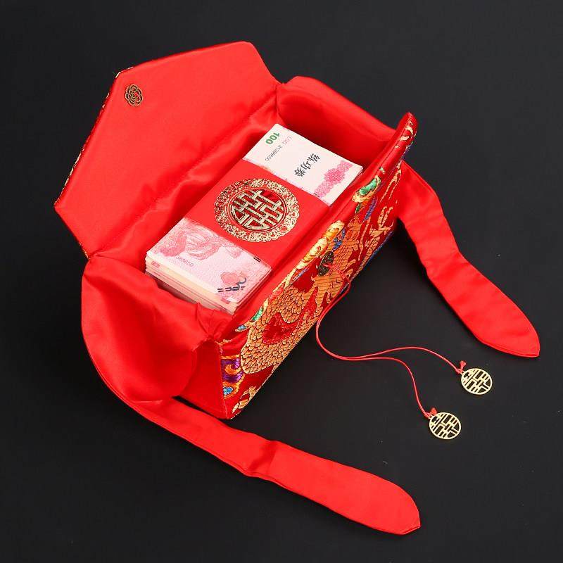 提亲复古国潮风高档下聘礼金布艺钱袋子仪式感彩礼盒结婚陪嫁用品,淘宝优惠券,粉丝福利购,淘宝优惠卷