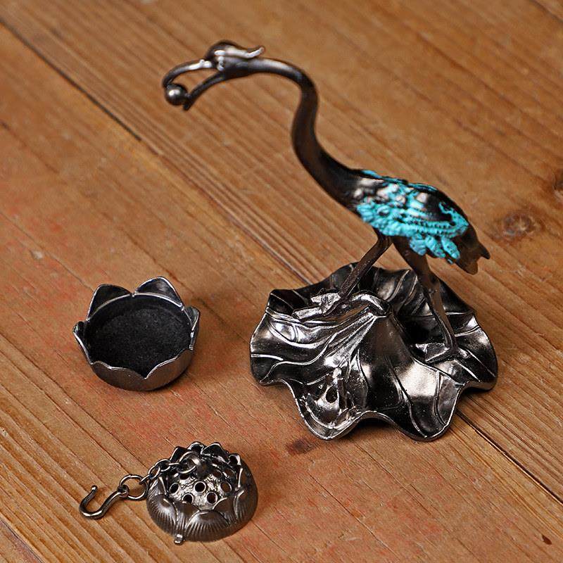 仙鹤莲花香炉小祥云无粘粉香薰路创意覆古玄关摆件香道香器家用炉,淘宝优惠券,粉丝福利购,淘宝优惠卷