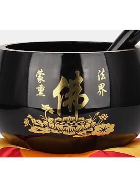 莲花铜磬佛字铜钵修行钵佛音碗颂钵佛具铜庆瑜伽铜钵法器铜钵盂