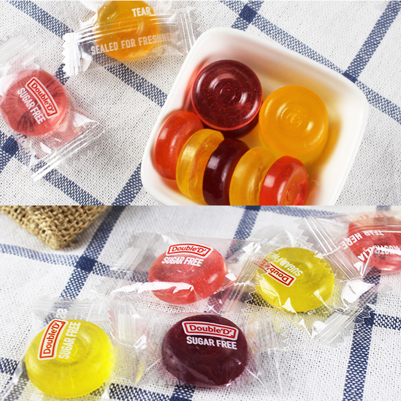 澳洲double d达宝蒂无糖水果薄荷味糖醇硬糖孕妇期代糖休闲小零食 - 图1