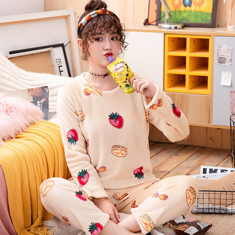 名薇妮可爱情侣法兰绒保暖套装睡衣 名薇妮睡衣/家居服套装