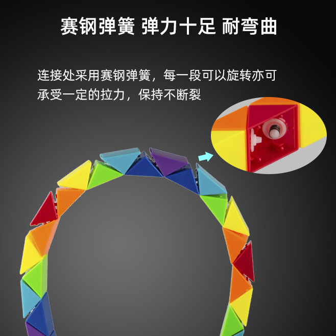 点盛百变魔尺24段幼儿园72彩虹36节48小学生魔王儿童益智玩具磨尺 - 图1