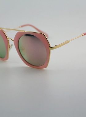 墨镜时尚风粉色金属炫彩太阳镜