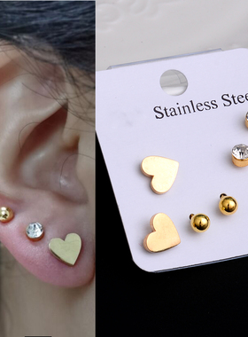 Stainless Steel Earrings Small Cute Butterfly Star Moon