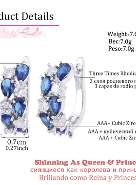New Crystal Zircon Earrings Classic Semi-precious Stone Stud